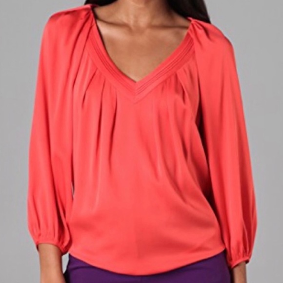 NWOT Diane Von Furstenberg Cahil Silk Blouse in Green - Picture 14 of 15